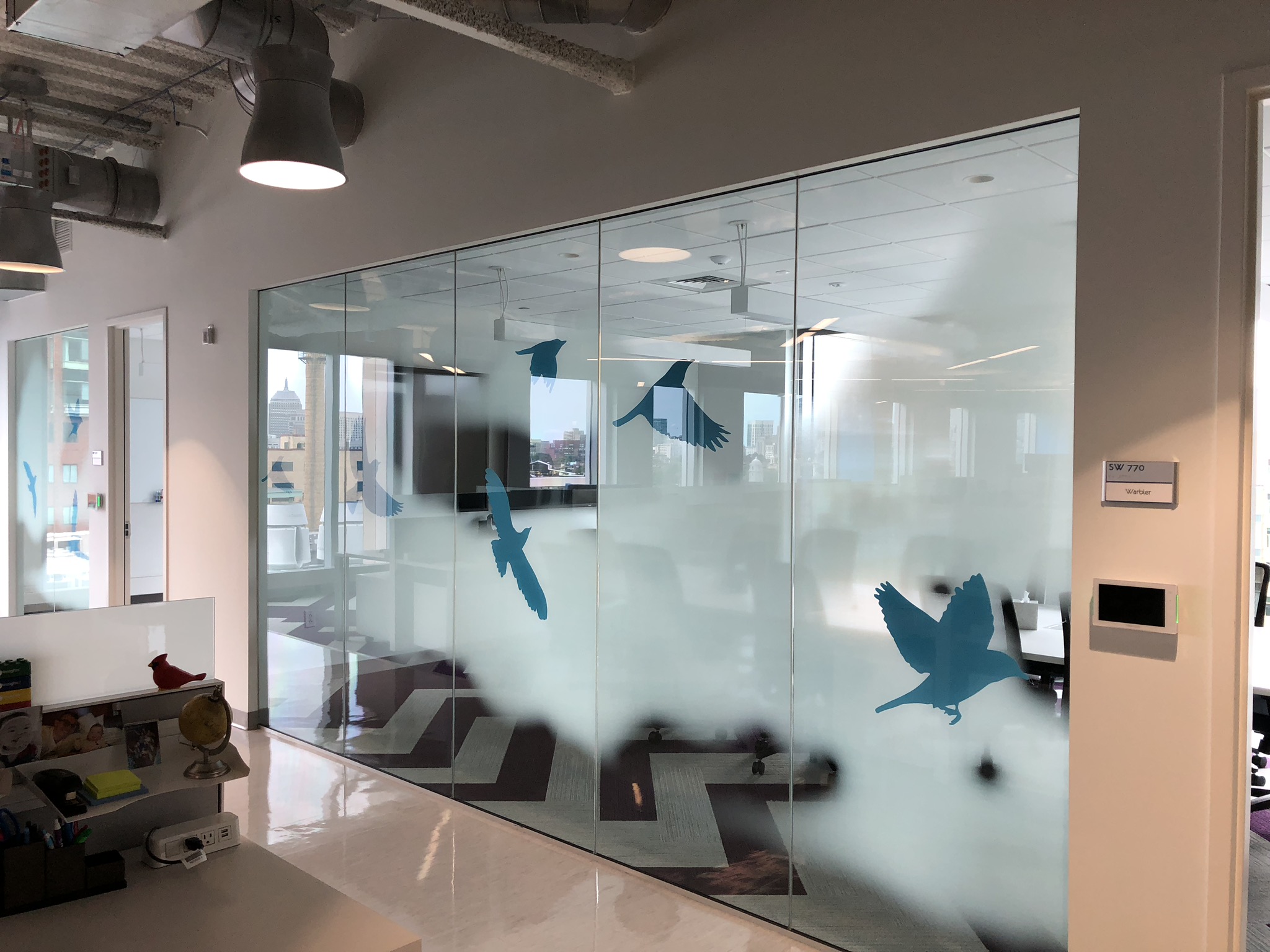 Frosted vinyl and interior graphics