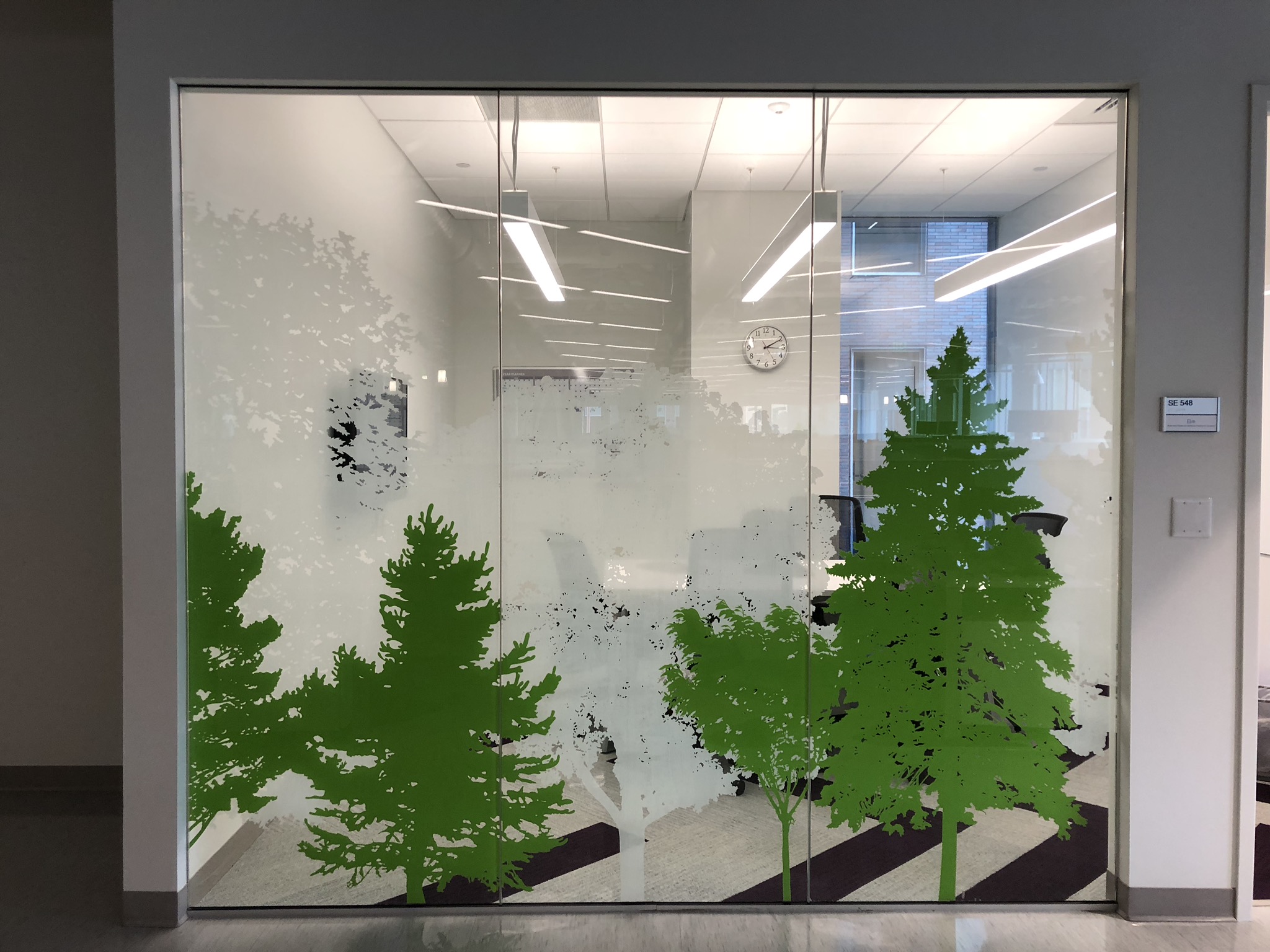 Commercial interior branding graphics