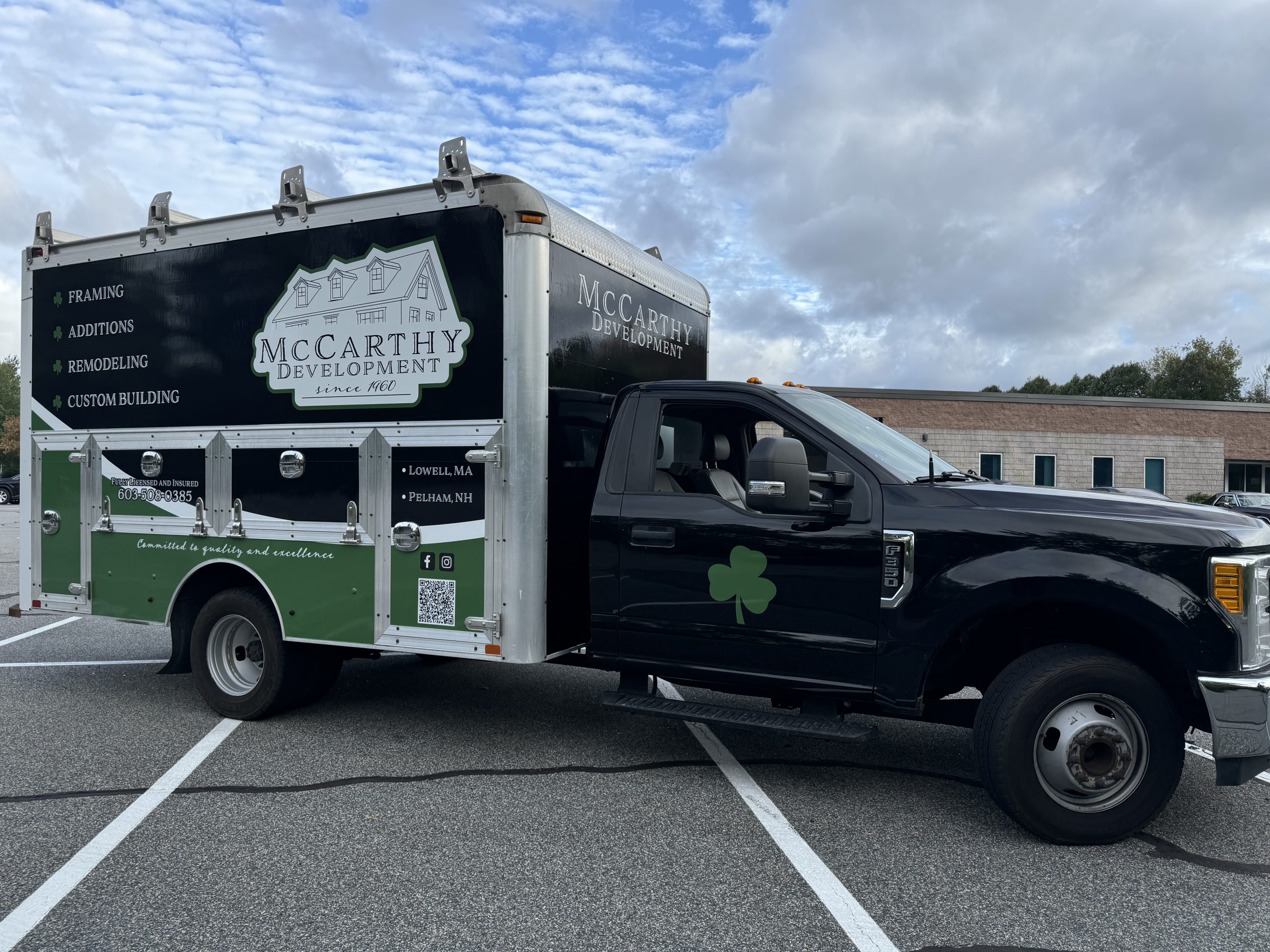 Branded contractor truck wrap